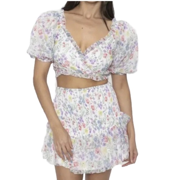 NWOT SAYLOR Teryn Floral Skirt and Top Set Women’s Size XS Casual Boho Garden - Picture 2 of 16